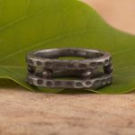 Men's sterling silver band ring, 'Dark Thor' - Men's Dark Sterling Silver Band Ring from Peru