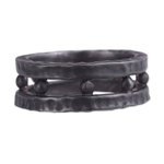 Men's sterling silver band ring, 'Dark Thor' - Men's Dark Sterling Silver Band Ring from Peru