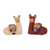 Ceramic figurines, 'Relaxing Pair' (pair) - Hand Crafted Ceramic Seated Beige and Brown Llamas (Pair) (image 2a) thumbail