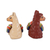 Ceramic figurines, 'Relaxing Pair' (pair) - Hand Crafted Ceramic Seated Beige and Brown Llamas (Pair) (image 2c) thumbail