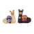 Ceramic figurines, 'Relaxing Friends' (pair) - Hand Crafted Ceramic Seated Beige and Black Llamas (Pair) (image 2a) thumbail