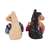 Ceramic figurines, 'Relaxing Friends' (pair) - Hand Crafted Ceramic Seated Beige and Black Llamas (Pair) (image 2c) thumbail