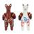 Ceramic figurines, 'At the Ready' (pair) - Hand Crafted Ceramic Standing Brown and White Llamas (Pair) (image 2a) thumbail