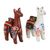 Ceramic figurines, 'At the Ready' (pair) - Hand Crafted Ceramic Standing Brown and White Llamas (Pair) (image 2c) thumbail