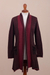 100% pima cotton long cardigan, 'Pink Java' - Long Brown and Pink 100% Pima Cotton Cardigan from Peru