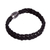 Men's braided leather wristband bracelet, 'Bold Braid' - Men's Braided Black Leather Wristband Bracelet from Peru thumbail