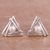 Cultured pearl stud earrings, 'Hidden Glow' - Triangular Cultured Pearl Stud Earrings from Peru (image 2) thumbail