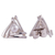 Cultured pearl stud earrings, 'Hidden Glow' - Triangular Cultured Pearl Stud Earrings from Peru (image 2c) thumbail