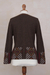 100% alpaca cardigan, 'Incan Argyle' - 100% Alpaca Brown Cardigan Sweater with Diamond Motif (image 2f) thumbail