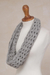 Alpaca blend infinity scarf, 'Stylish Trend in Smoke' - Zigzag Motif Alpaca Blend Infinity Scarf in Smoke from Peru (image 2b) thumbail