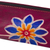 Leather pencil case, 'Qenko' - Cranberry Hand Painted Leather Pencil Case, Incan Motifs (image 2f) thumbail