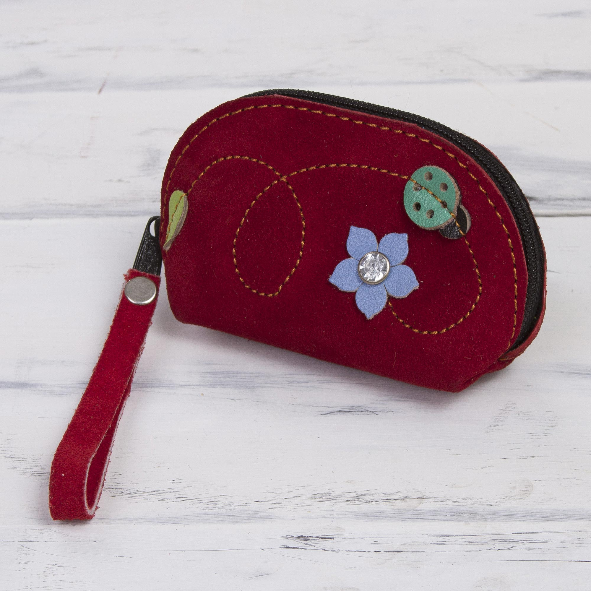 suede coin purse