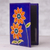 Leather passport wallet, 'Lovely Traveler in Blue' - Blue Leather Passport Cover with Hand Painted Flowers (image 2b) thumbail