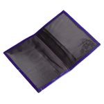 Leather passport wallet, 'Lovely Traveler in Blue' - Blue Leather Passport Cover with Hand Painted Flowers