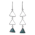 Chrysocolla dangle earrings, 'Green Triad' - Peruvian Sterling Silver and Chrysocolla Dangle Earrings