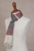 100% alpaca scarf, 'Favorite Cabernet' - 100% Alpaca Wool Dark Red Off White and Black Striped Scarf (image 2c) thumbail