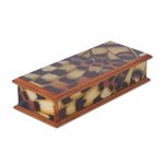 Reverse-painted glass decorative box, 'Butterfly Dream' - Reverse-Painted Glass Decorative Box from Peru
