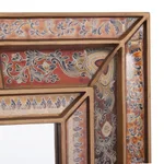 Reverse-painted glass wall mirror, 'Colonial Charm' - Floral Reverse-Painted Glass Wall Mirror from Peru