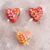 Ceramic figurines, 'Love Notes' (set of 3) - Three Floral Ceramic Heart Figurines for Notes  (image 2) thumbail
