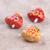Ceramic figurines, 'Love Notes' (set of 3) - Three Floral Ceramic Heart Figurines for Notes  (image 2b) thumbail