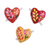 Ceramic figurines, 'Love Notes' (set of 3) - Three Floral Ceramic Heart Figurines for Notes  (image 2c) thumbail