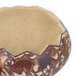 Dried mate gourd decorative box, 'Mantaro Valley' - Hand-Carved Gourd Decorative Box with Andean Pastoral Scene