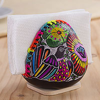 Featured review for Gourd napkin holder, Birdsong Bloom