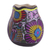 Gourd pen and pencil holder, 'Whistle While You Work' - Colorful Bird and Flowers Hand Painted Gourd Desk Accessory (image 2b) thumbail