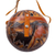 Bolso bandolera de calabaza - Bolso de hombro de calabaza tallada a mano con correa decorativa de cuero