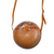 Gourd sling bag, 'Andean Trek' - Hand Carved Gourd Shoulder Bag with Leather Accent Strap