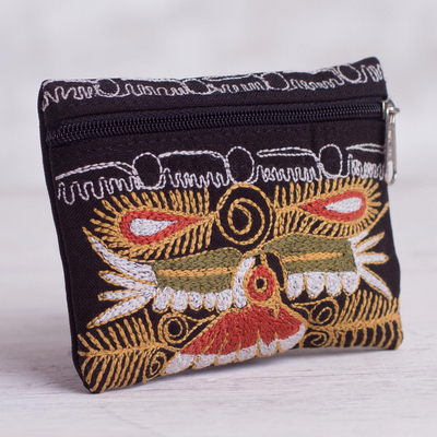Embroidered coin purse, 'Colca Condor' - Handcrafted Embroidered Coin Purse from Peru