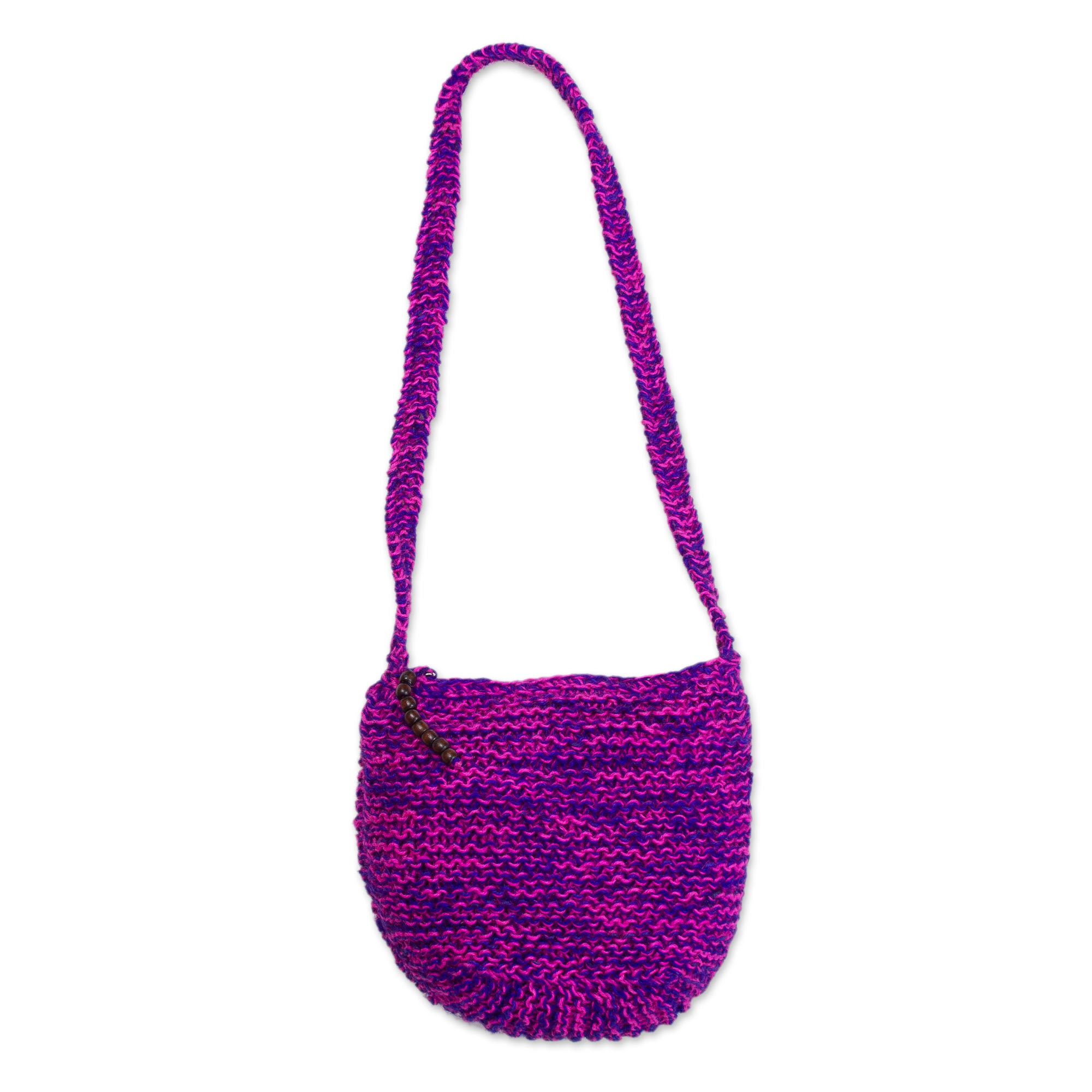 knitted sling bag