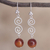 Carnelian dangle earrings, 'Lucky Spirals' - Spiral Motif Carnelian Dangle Earrings from Peru