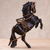Mahogany and leather sculpture, 'Indomitable Horse' - Handcrafted Mahogany and Leather Horse Sculpture from Peru thumbail