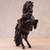 Mahogany and leather sculpture, 'Indomitable Horse' - Handcrafted Mahogany and Leather Horse Sculpture from Peru (image 2b) thumbail