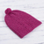 Alpaca blend hat, 'Attractive Magenta' - Knit Alpaca Blend Boucle Hat in Magenta from Peru (image 2b) thumbail