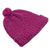 Alpaca blend hat, 'Attractive Magenta' - Knit Alpaca Blend Boucle Hat in Magenta from Peru (image 2e) thumbail