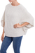 Alpaca blend poncho, 'Texture Treasure' - Ivory Alpaca Wool Blend Poncho with Arm Openings (image 2b) thumbail