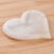Huamanga stone catchall, 'Strong Heart' - Hand Sculpted White Alabaster Heart-Shaped Catchall thumbail