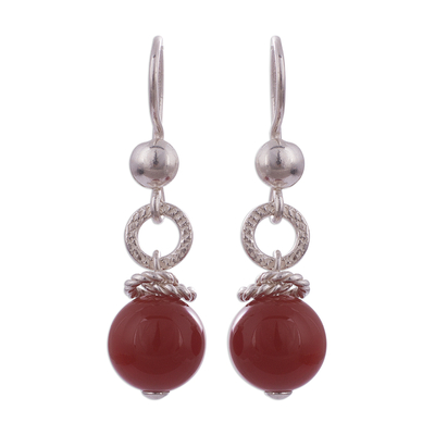 Handcrafted Agate and Sterling Silver Dangle Earrings