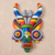 Ceramic mask, 'Rainbow Demon' - Handcrafted Ceramic Mask thumbail