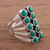 Chrysocolla cocktail ring, 'Spirited Symmetry' - Peruvian Artisan Crafted Sterling Silver and Gemstone Ring (image 2) thumbail
