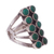 Chrysocolla cocktail ring, 'Spirited Symmetry' - Peruvian Artisan Crafted Sterling Silver and Gemstone Ring thumbail