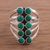 Chrysocolla cocktail ring, 'Spirited Symmetry' - Peruvian Artisan Crafted Sterling Silver and Gemstone Ring (image 2b) thumbail
