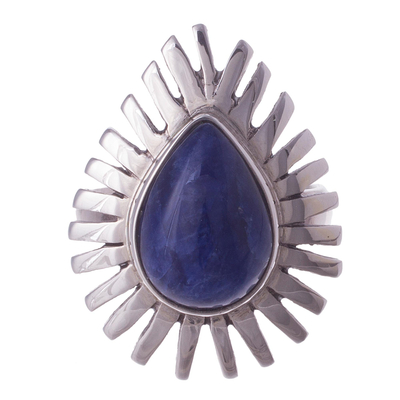 Sterling Silver and Blue Sodalite Cocktail Ring from Peru