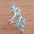 Amazonite cocktail ring, 'Sprigs of Bliss' - Amazonite and Sterling Silver Cocktail Ring with Leaf Motif (image 2b) thumbail