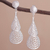 Sterling silver dangle earrings, 'Dewdrop Cascade' - Sterling Silver Openwork Double Teardrop Dangle Earrings thumbail