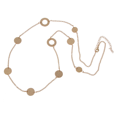 Gold Plated Station Necklace Crafted in Peru