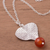 Carnelian pendant necklace, 'Heart Aflame' - Heart-Shaped Carnelian Pendant Necklace from Peru (image 2b) thumbail