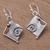 Sterling silver dangle earrings, 'Freeform Beauty' - Peruvian Modern Style Sterling Silver Dangle Earrings